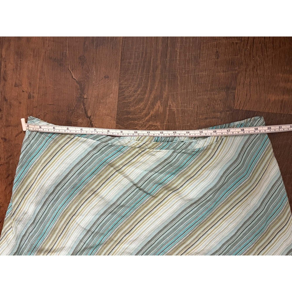 Lane Bryant Linen Blend Striped Maxi Skirt Blue Green Plus Size 18/20 - Picture 3 of 4
